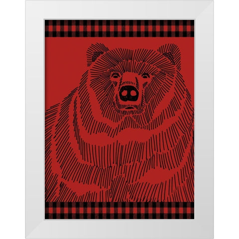 Checkered Bear 2 White Modern Wood Framed Art Print by Prime, Marcus