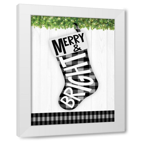 Joy Stocking 2 White Modern Wood Framed Art Print by Prime, Marcus