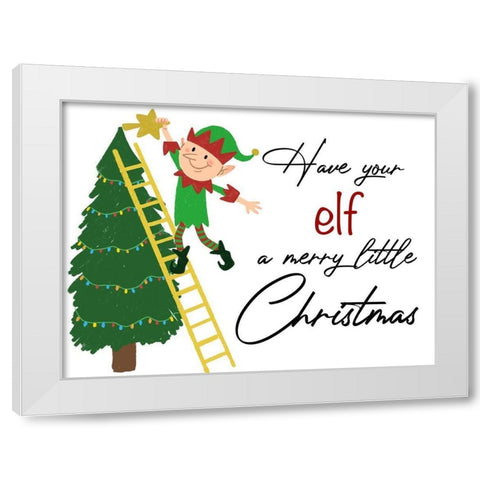 Elf Christmas 1 White Modern Wood Framed Art Print by Prime, Marcus
