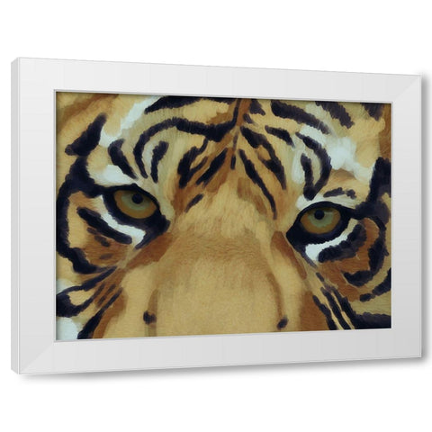 Tiger Burst 1 White Modern Wood Framed Art Print by Prime, Marcus