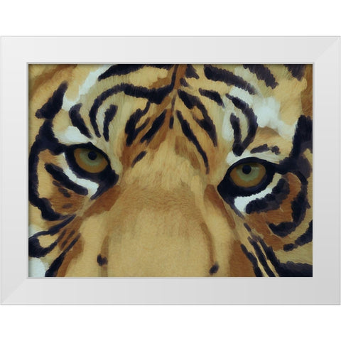Tiger Burst 1 White Modern Wood Framed Art Print by Prime, Marcus