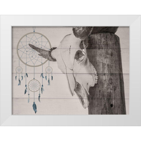 Dreaming Skull White Modern Wood Framed Art Print by Prime, Marcus