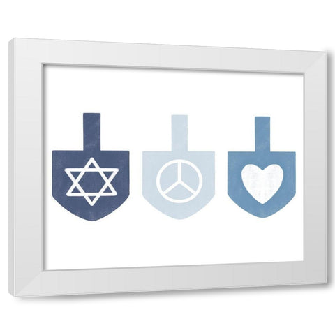Dreidel Values White Modern Wood Framed Art Print by Prime, Marcus