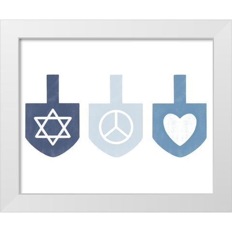 Dreidel Values White Modern Wood Framed Art Print by Prime, Marcus