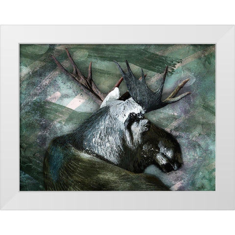 Spirit Moose 1 White Modern Wood Framed Art Print by Prime, Marcus