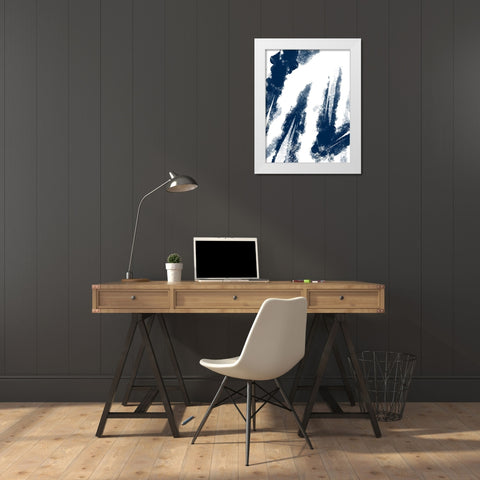 Navy Striking Seams 2 White Modern Wood Framed Art Print by Prime, Marcus