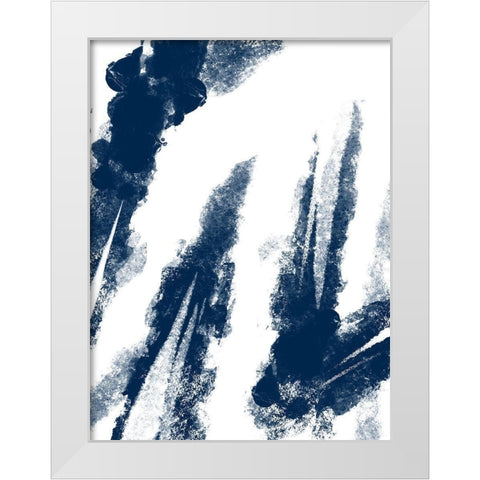 Navy Striking Seams 2 White Modern Wood Framed Art Print by Prime, Marcus