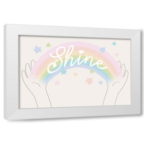 Rainbow Shine 5 White Modern Wood Framed Art Print by Prime, Marcus
