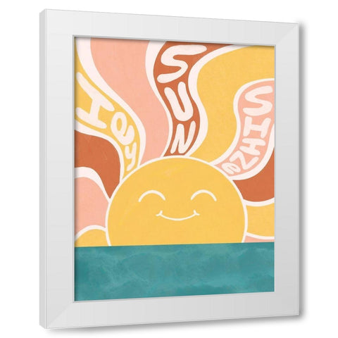 Hey Sunshine White Modern Wood Framed Art Print by Prime, Marcus