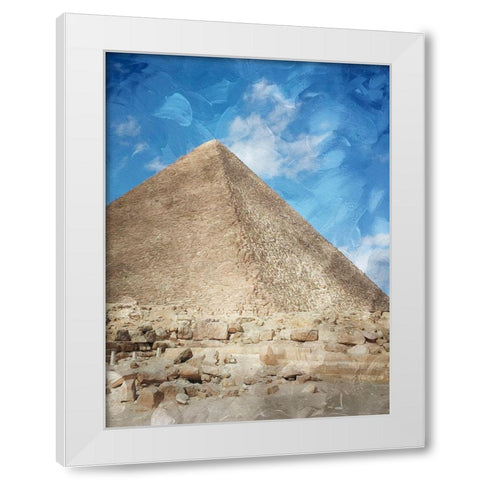 Pyramid Of Giza White Modern Wood Framed Art Print by Prime, Marcus