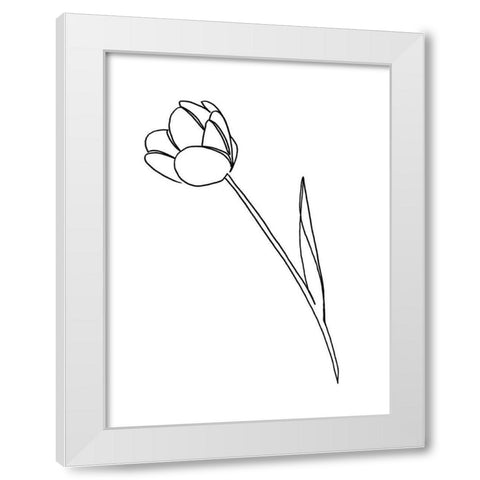 Paper Tulip 1 White Modern Wood Framed Art Print by Prime, Marcus