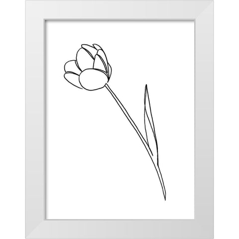 Paper Tulip 1 White Modern Wood Framed Art Print by Prime, Marcus