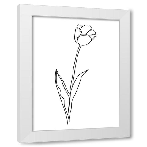 Paper Tulip 2 White Modern Wood Framed Art Print by Prime, Marcus