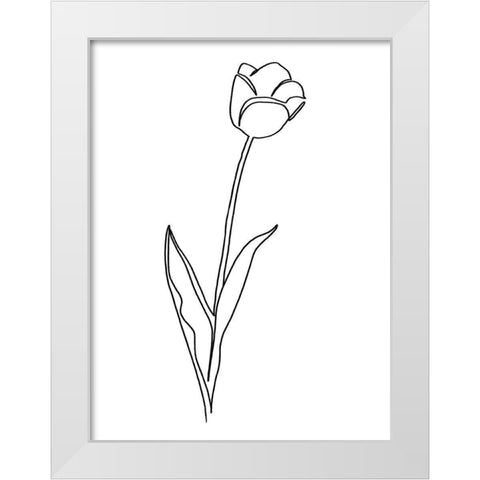 Paper Tulip 2 White Modern Wood Framed Art Print by Prime, Marcus