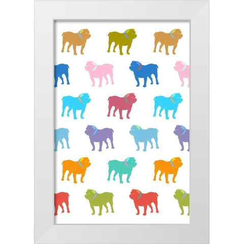 Bulldog Pattern 1 White Modern Wood Framed Art Print by Prime, Marcus