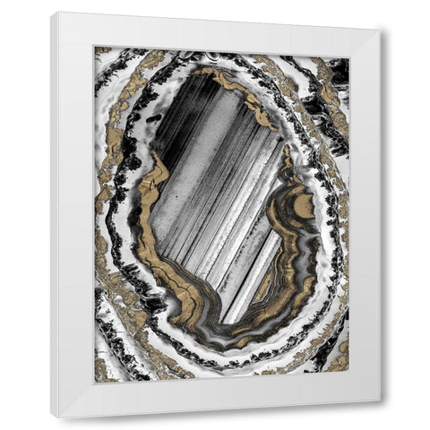 Golden Geode 1 White Modern Wood Framed Art Print by Prime, Marcus