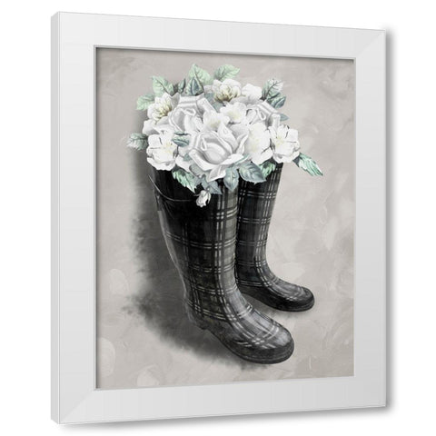 Rain Fall Blooms 1 White Modern Wood Framed Art Print by Prime, Marcus