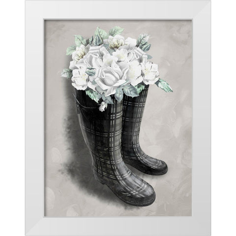 Rain Fall Blooms 1 White Modern Wood Framed Art Print by Prime, Marcus