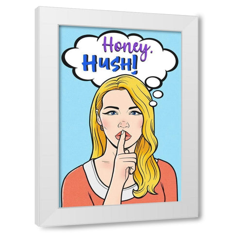 Honey Hush White Modern Wood Framed Art Print by Prime, Marcus