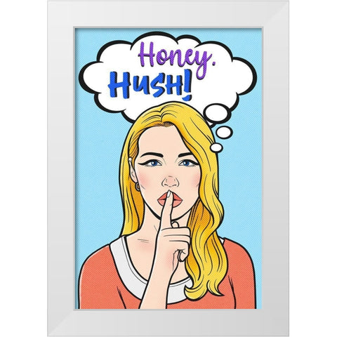 Honey Hush White Modern Wood Framed Art Print by Prime, Marcus