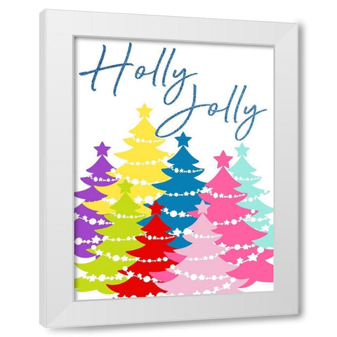 Holly Jolly White Modern Wood Framed Art Print by Prime, Marcus