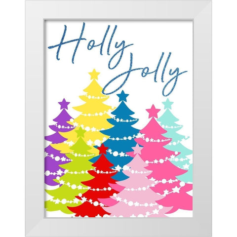 Holly Jolly White Modern Wood Framed Art Print by Prime, Marcus