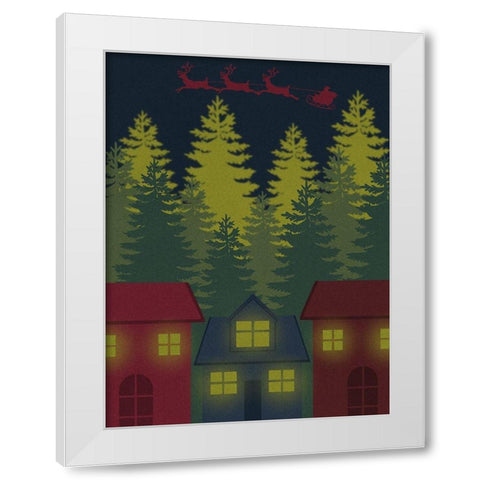 Merry Night White Modern Wood Framed Art Print by Prime, Marcus