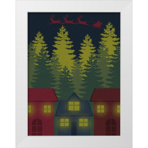 Merry Night White Modern Wood Framed Art Print by Prime, Marcus