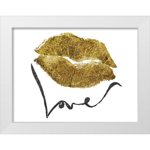 Loving Glitter Kiss White Modern Wood Framed Art Print by Prime, Marcus