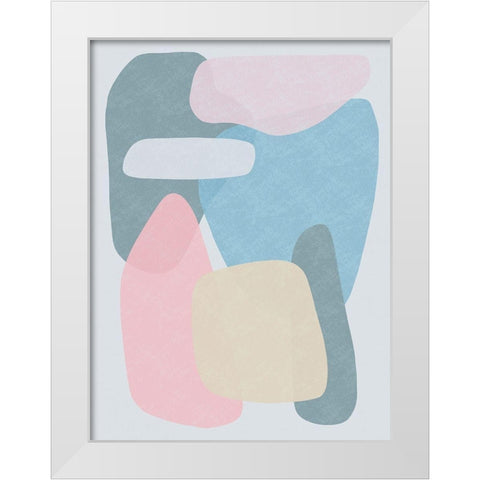 Rubiks Pastel Splat 1 White Modern Wood Framed Art Print by Prime, Marcus
