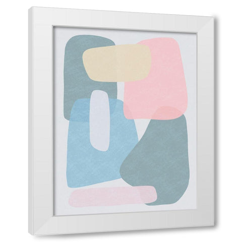 Rubiks Pastel Splat 2 White Modern Wood Framed Art Print by Prime, Marcus