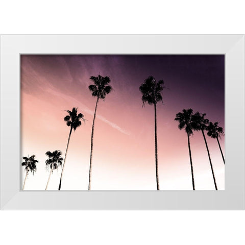 Sunset Palms 1 White Modern Wood Framed Art Print by Prime, Marcus