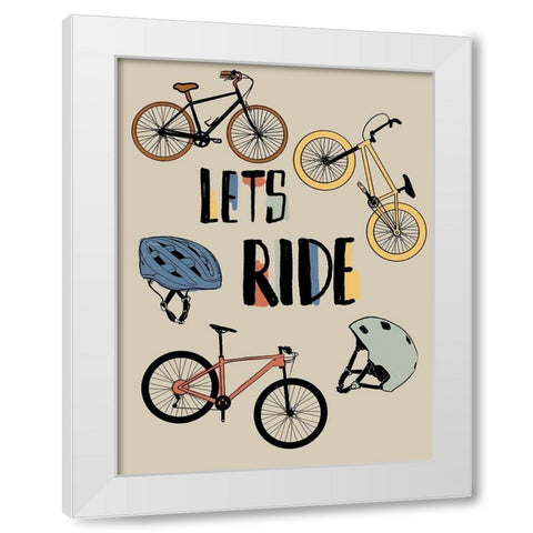 Lets Ride White Modern Wood Framed Art Print by Prime, Marcus