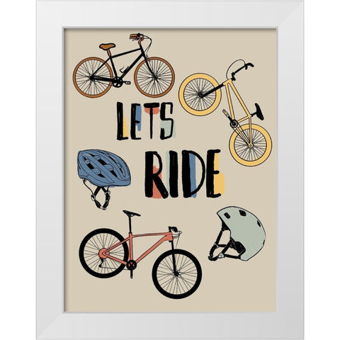 Lets Ride White Modern Wood Framed Art Print by Prime, Marcus