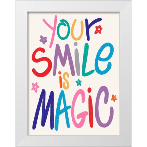 Magic Smile 1 White Modern Wood Framed Art Print by Prime, Marcus
