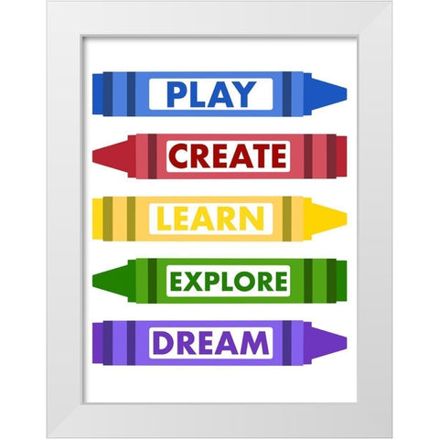 Colorful Rules White Modern Wood Framed Art Print by Prime, Marcus