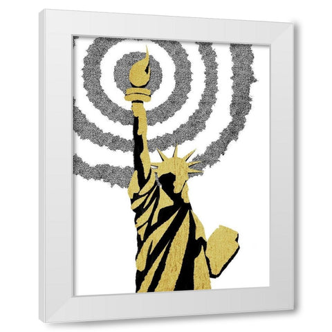 Golden Liberty White Modern Wood Framed Art Print by Prime, Marcus