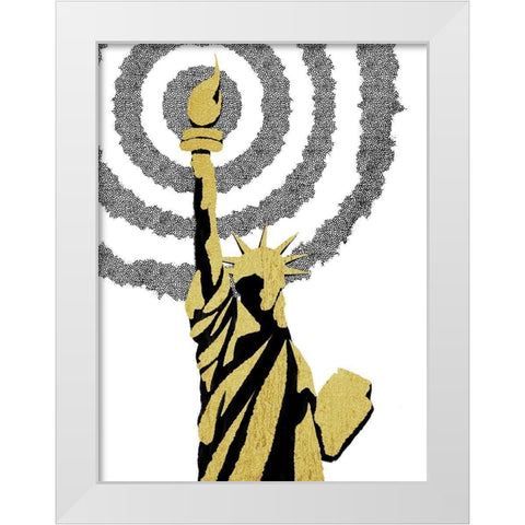 Golden Liberty White Modern Wood Framed Art Print by Prime, Marcus