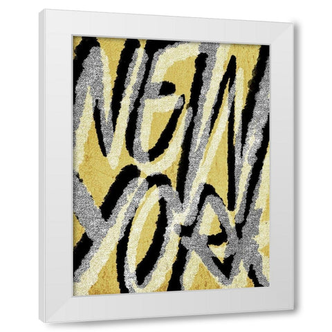 Golden New York White Modern Wood Framed Art Print by Prime, Marcus