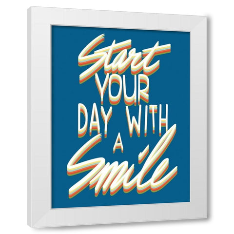 Smile Starter White Modern Wood Framed Art Print by Prime, Marcus