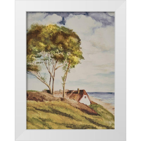 Fall Cabin Escape White Modern Wood Framed Art Print by Prime, Marcus