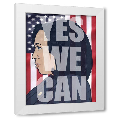 Yes We Can White Modern Wood Framed Art Print by Prime, Marcus