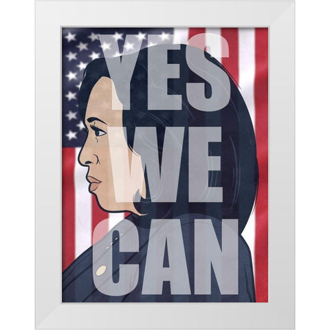 Yes We Can White Modern Wood Framed Art Print by Prime, Marcus