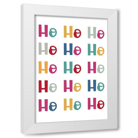 Ho Ho Ho Repeat White Modern Wood Framed Art Print by Prime, Marcus