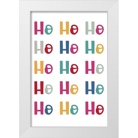 Ho Ho Ho Repeat White Modern Wood Framed Art Print by Prime, Marcus
