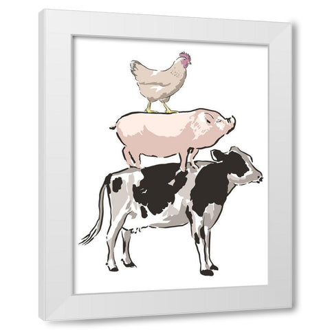 Barn Friends 1 White Modern Wood Framed Art Print by Prime, Marcus