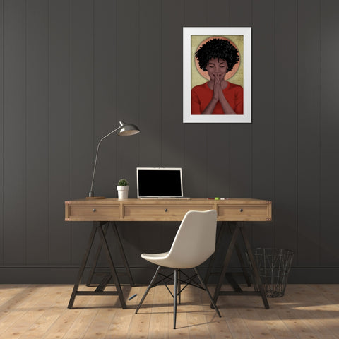 Praying Goddess 2 White Modern Wood Framed Art Print by Prime, Marcus