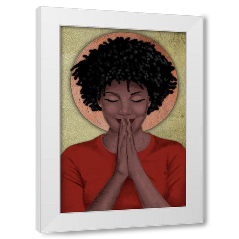 Praying Goddess 2 White Modern Wood Framed Art Print by Prime, Marcus