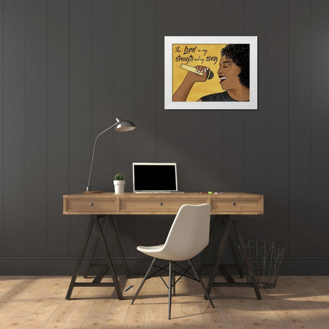 Strength And Song White Modern Wood Framed Art Print by Prime, Marcus