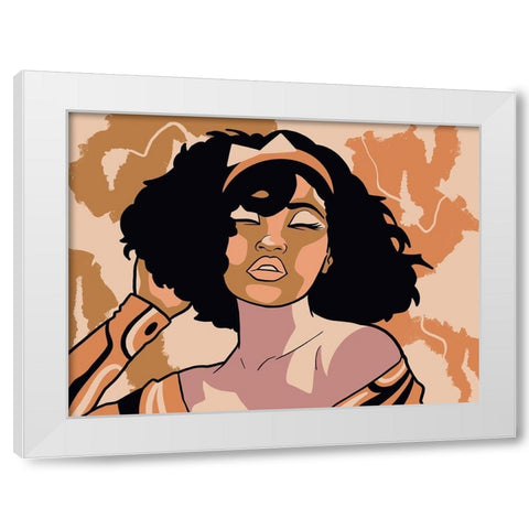 Disco Party Girl White Modern Wood Framed Art Print by Prime, Marcus